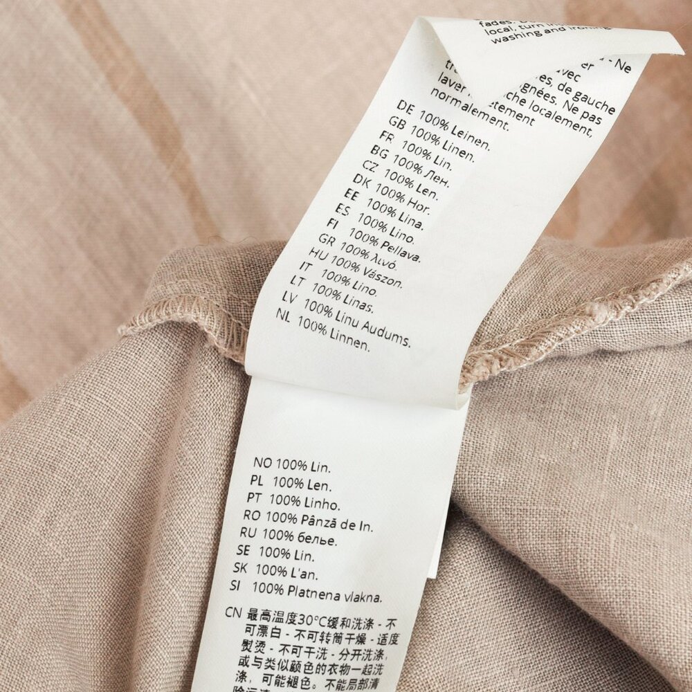 Oska Tuelo Taupe Branch-Print Linen Balloon-Hem Dress - Picture 9 of 10